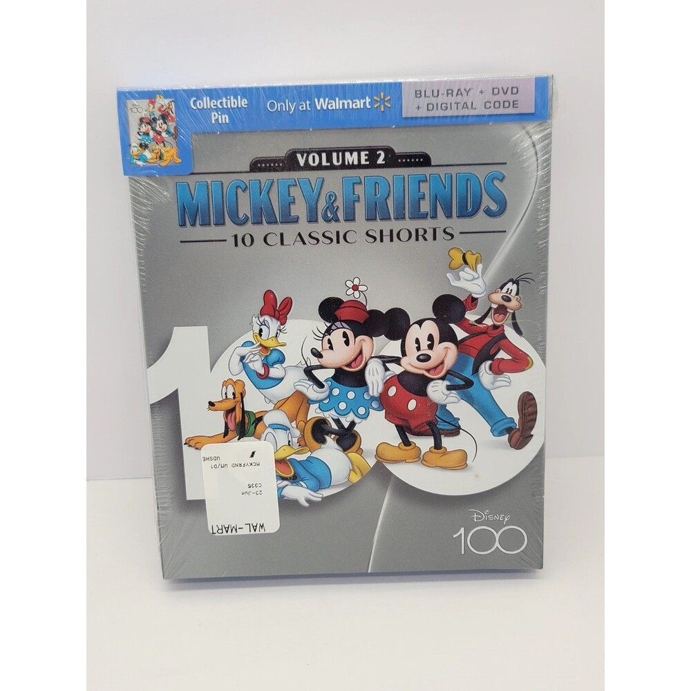 Mickey & Friends 10 Classic Shorts Volume 2 Blu-Ray & DVD W/ Collectible Pin 100